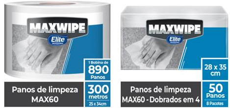 Kit Pano De Limpeza Reutilizável Maxwipe Elite Max60 Dobrado com 400 Folhas  - PanVel Farmácias